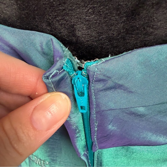 Impression Bridal Prom Dress Size 10 Teal Iridescent Taffeta Y2K Formal Sorority - Picture 5 of 16